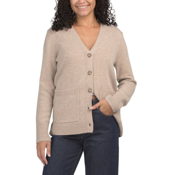 MICHAEL STARS Mink Cashmere Wool Blend Harmony Slimline Cardigan Sweater - Picture 1 of 2